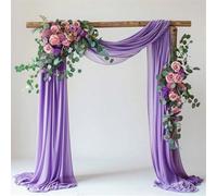 GIBZ Tenda di Sfondo in Chiffon Grandi Antipiega Feste Matrimonio Tulle Trasparente Drappeggi per Fotografia Arco di Nozze, Viola Scuro, 75x600cm