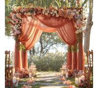 GIBZ Tenda di Sfondo in Rete Grandi Tende per Matrimonio Feste Compleanno Elegante Decorazione Drappeggi in Tulle Trasparente, Marrone, 80x800cm