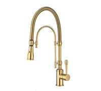GICASA Rubinetto da cucina in rame, maniglia singola, 360 girevole ad arco alto rubinetto per lavello da cucina, rubinetto da cucina in ottone massiccio