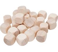 Gico 5964 - Cubo in legno bianco, 16 mm, lunghezza bordo naturale, 25 pezzi