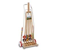 GICO Croquet Gioco Croquet di qualità in Legno di faggio per 6 Giocatori con Carrello in Metallo. Divertimento all’ Aperto per Tutta la Famiglia. Prodotto in EU-3136