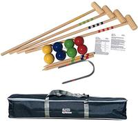 GICO KROBOC Gioco Croquet y Bocce di qualità in Legno di faggio per 4 Giocatori con Borsa per Il Trasporto. per Tutta la Famiglia. Prodotto in EU-3108