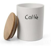 GICOS BARATTOLO TONDO IN CERAMICA CON TAPPO IN LEGNO CAFFE