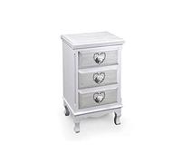 Gicos CASSETTIERA Comodino in Legno Bianco 3 CASSETTI Cuore 41X34X69 CM Art.662232