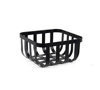 Gicos Cestino in metallo quadrato porta pane porta frutta alimenti tavola 20 * 20 * 10 cm colore nero CHL-831065