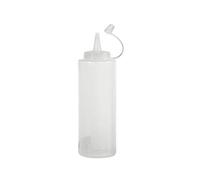 Gicos Contenitore Barattolo Salse in plastica Trasparente con Tappo flacone Squeeze condimento Ketchup maionese Olio aceto 230-350-470-700 ml sku (700 ML)