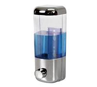 Gicos Dispenser Manuale Sapone da Parete Color Argento e Trasparente plastica 500ml