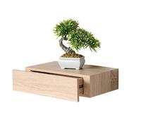 Mensola Cassetto Sospeso da Parete Scaffale in Legno MDF Rovere 40x24x10cm