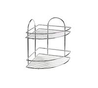 Gicos Import Export Srl Angolare angoliera Bagno in Metallo Colore Cromo 2 Ripiani 23 * 23 * 37 cm JUZ-819391