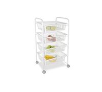GICOS IMPORT EXPORT SRL Carrello da Cucina Porta Frutta portafrutta 4 cestelli Colore Bianco 36 * 47 * 82 cm con Ruote ZAL-838378