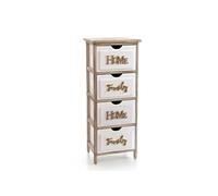 GICOS IMPORT EXPORT SRL Mobile cassettiera in legno 4 cassetti decorata home family 36 * 28 * 88 cm shabby chic IBA-805691