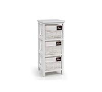 GICOS IMPORT EXPORT SRL Mobile cassettiera in legno bianca 3 cassetti decorate HOME struttura in legno 25 * 25 * 60 cm shabby chic TDE-779213