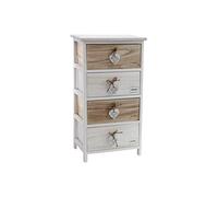 CASSETTIERA 4 CASSETTI BIANCHI COMODINO LEGNO MODERNO CUORE PENDENTE 734029 CM