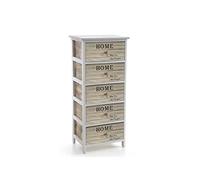 CASSETTIERA 5 CASSETTI COMODINO MODERNO DESIGN BIANCA HOME LEGNO 904029 CM