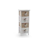 CASSETTIERA CUORE PENDENTE 4 CASSETTI LEGNO COMODINO CUCINA BAGNO 802632 CM