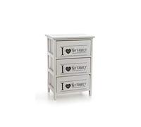 GICOS IMPORT EXPORT SRL Mobile cassettiera in legno colore bianco 3 cassetti decoro my family 40 * 29 * 58 cm shabby chic EDT-809262