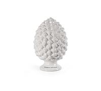 GICOS IMPORT EXPORT SRL Pigna in ceramica tondo 11 * 11 * 17 cm colore bianco casa giardino artigiani d'oriente CRE-832727
