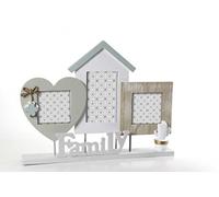 GICOS IMPORT EXPORT SRL Porta foto portafoto cornice multiplo 3 posti decoro in legno casa family cuore cactus 42 * 6 * 32 cm MOG-765797