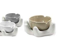 GICOS IMPORT EXPORT SRL Posacenere Portacenere in Ceramica con Mano 13 cm Vari Colori