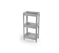 GICOS IMPORT EXPORT SRL Scaffale in plastica rattangolare 3 ripiani 36 * 23 * 70 cm colore grigio bagno cucina MEE-840555