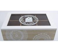 GICOS IMPORT EXPORT SRL Scatola Cofanetto in Legno 24 * 16 * 7,5 cm Porta bustine The Decoro Indian Shabby Chic