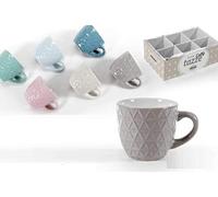 GICOS IMPORT EXPORT SRL Set 6 tazzine Tazze caffè Colori Assortiti Colazione capienza 90 CC Senza piattino SIZ-811647