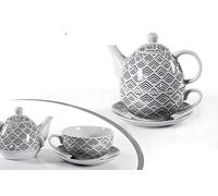 SET TEIERA TISANIERA CON TAZZA PIATTO SERVIZIO TISANE PORCELLANA CERAMICA 16 cm