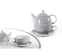 SET TEIERA TISANIERA + TAZZA PIATTO SERVIZIO TISANE PORCELLANA CERAMICA 16 cm