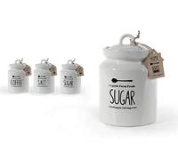 GICOS IMPORT EXPORT SRL Tris Set 3 pz barattoli in Ceramica 12 * 17 cm Home Sale Zucchero caffè Salt Sugar Coffee 784811