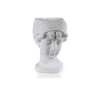 GICOS IMPORT EXPORT SRL Vaso vasetto in cemento multiuso decoro testa donna bianco 25 * 18 * 29 CM cm casa giardino portapiante NON-825057