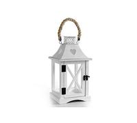 LANTERNA BIANCA TEA LIGHT PORTACANDELA LEGNO CUORE CASA EVENTI GIARDINO 3618 cm