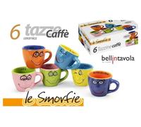 Gicos Le Smorfie Set 6 Tazzine da Caffè in Ceramica