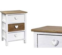 Gicos Mobile cassettiera 3 cassetti Estraibili Bianco/Marrone con Cuore 37x29x54 Accessori Arredamento casa