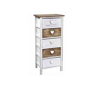 CASSETTIERA CUORE 5 CASSETTI LEGNO ANTICATO MARRONE CUCINA BAGNO CAMERA 833729