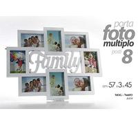 PORTAFOTO CORNICE MULTIPLO MULTI PORTA FOTO 8 POSTI FAMILY SHABBY CHIC 57345cm