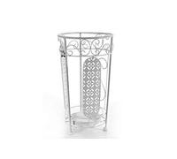 Gicos Porta ombrelli in Metallo Bianco Tondo Shabby Chic 25 * 49 cm JSD-727504