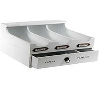 Portaposate Cucina 3 Scomparti con Cassetto Portatovaglioli e Porta Cucchiaini