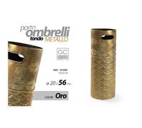 Gicos Portaombrelli in Metallo Color Oro Ø 20 x 54 cm