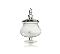 Gicos Potiche Scatola in Vetro con Piede e Coperchio 14 x 30 cm