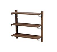Libreria Mensole Scaffale Parete Design Moderno Legno MDF 3 Ripiani Noce 60x17cm