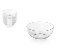 Gicos Set 12 ciotoline vassoietti in plastica trasparente tonde finger food riutilizzabili 6,7 * 3,3 cm aperitivo antipasto cucina ICS-843518