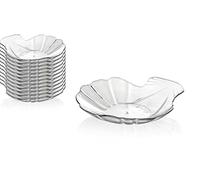 Gicos Set 12 vassoi ciotoline vassoietti in plastica trasparente forma conchiglia finger food riutilizzabili 8,6 * 8,4 * 1,8 cm aperitivo antipasto cucina ICS-843457