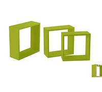 Set 3 Mensole da Parete MODULI PENSILE Moderne Design Cubo Mensola Scaffale VERD