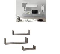 Set 3 Mensole da Parete Moderne Design Mensola Scaffale + KIT ISTAL DOU 42/34/26