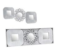 GICOS IMPORT EXPORT SRL Set 3 specchi quadrati da parete in plastica libera installazione 25 CM shabby chic colore bianco IMB-813030
