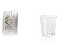 Gicos Set 30 bicchierini in plastica trasparente shots ciupito finger food riutilizzabili 5 * 3,8 cm 20 ml aperitivo antipasto cucina WSI-656712