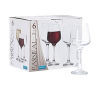 Gicos Set 6 Bicchieri Calice CALICI Vino Parsifal 295CC Vetro Diamante STOVIGLIE Accessori Cucina