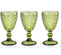 Gicos Set 6 calici bicchieri bicchiere acqua 260 ml in vetro colore verde 17 cm GIN-820519