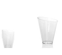 Gicos Set 6 coppette bicchierini in plastica trasparente quadrate finger food riutilizzabili 7,5 * 10,5 cm aperitivo antipasto cucina ICS-843525