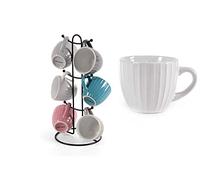 BELLINTAVOLA SET 6 TAZZE DA CAFFE LEO CON STAND COLORI ASSORTITI